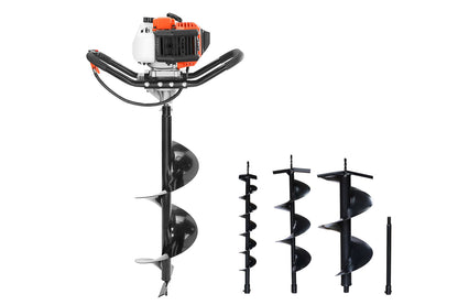 Post hole borer 58cc petrol earth auger ready for fence post installation