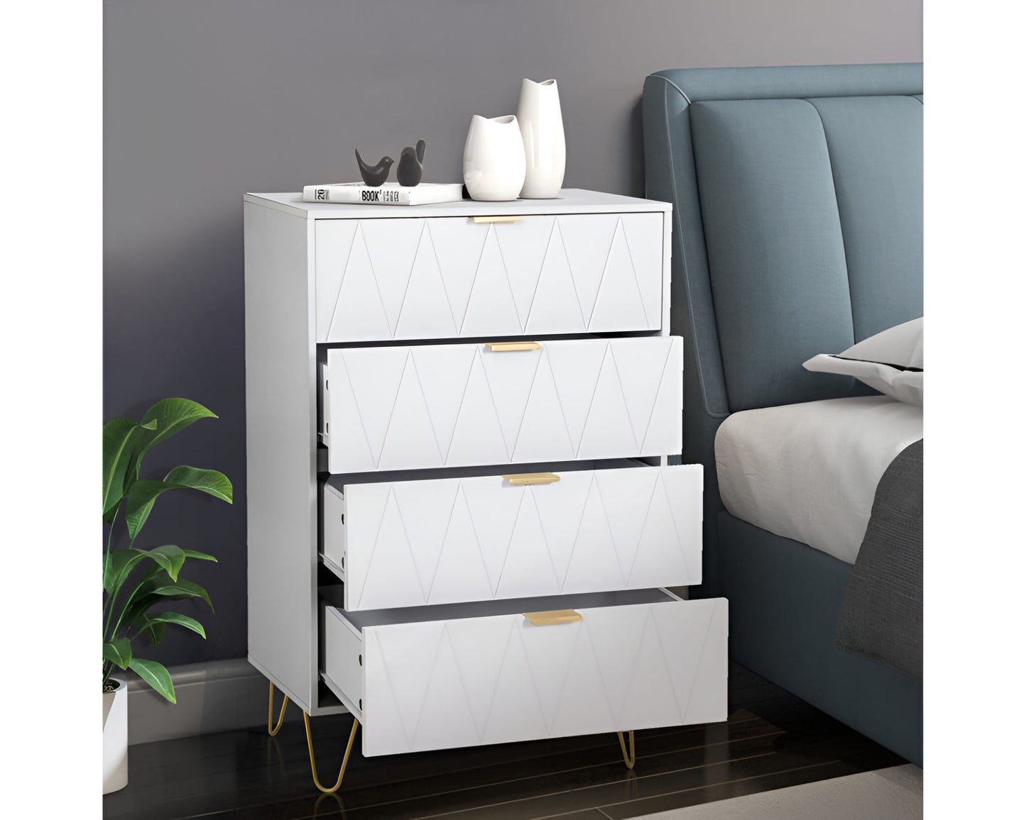 Tallboy 4 Drawer White