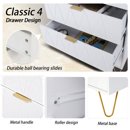 Tallboy 4 Drawer White
