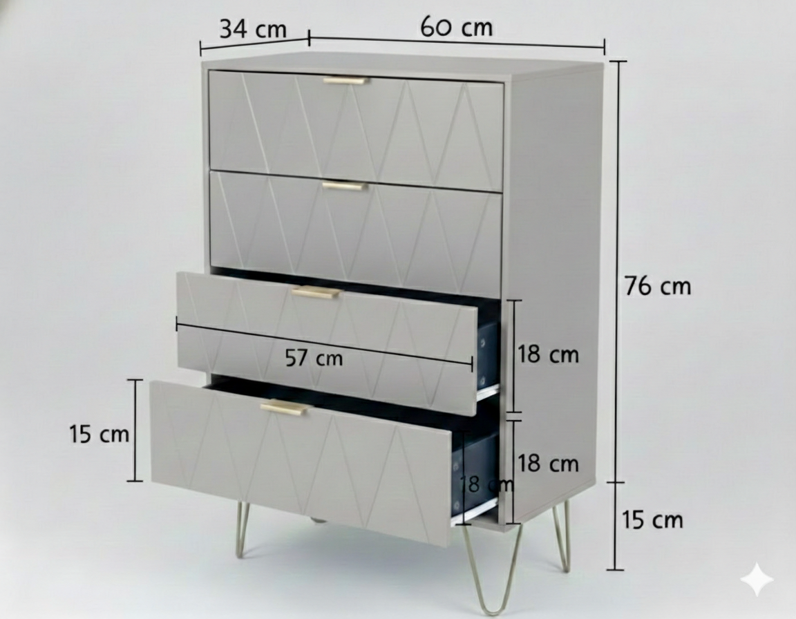 Tallboy 4 Drawer Dresser
