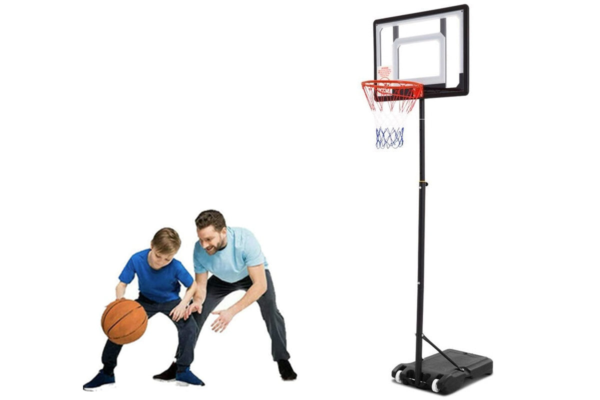 Close up of shatterproof PVC backboard on basketball hoop stand
