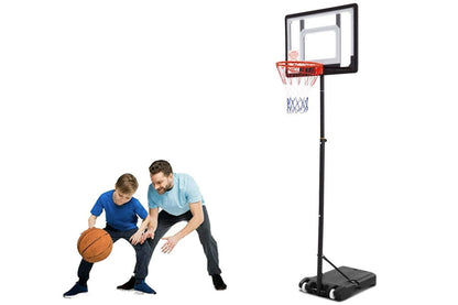 Close up of shatterproof PVC backboard on basketball hoop stand