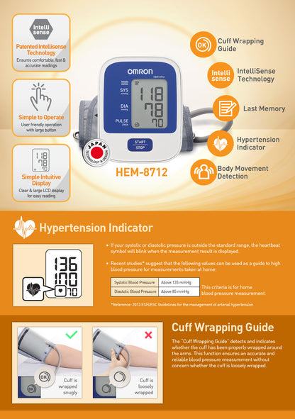 Close-up of soft cuff on Omron Blood Pressure Monitor HEM 8712