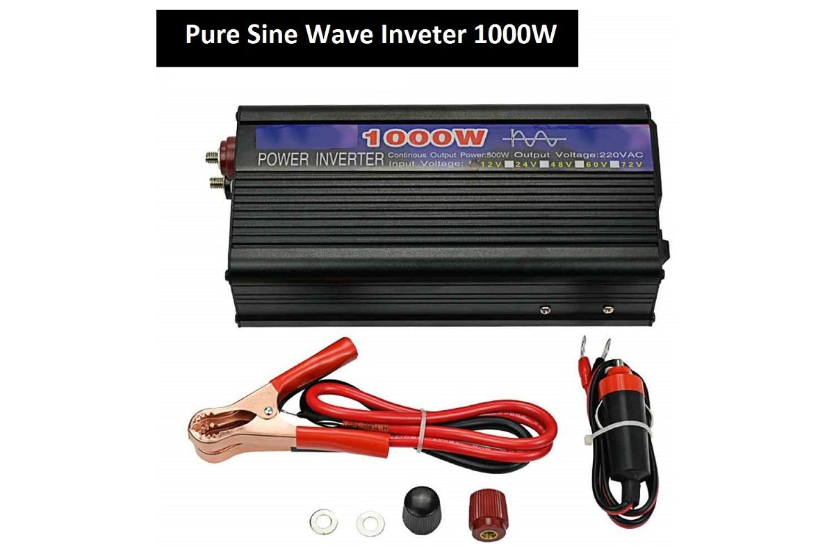 Side angle of pure sine wave inverter 1000W 12V with cooling vents