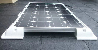 Side view of solar panel mounting kit with air gap visible