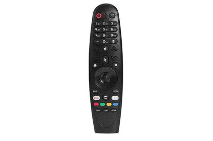 Side angle of LG TV Remote Magic Remote in black ABS material
