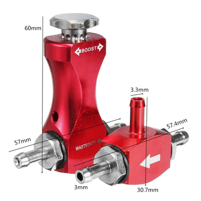 Top angle of turbocharged boost controller showing micro ratchet adjustment