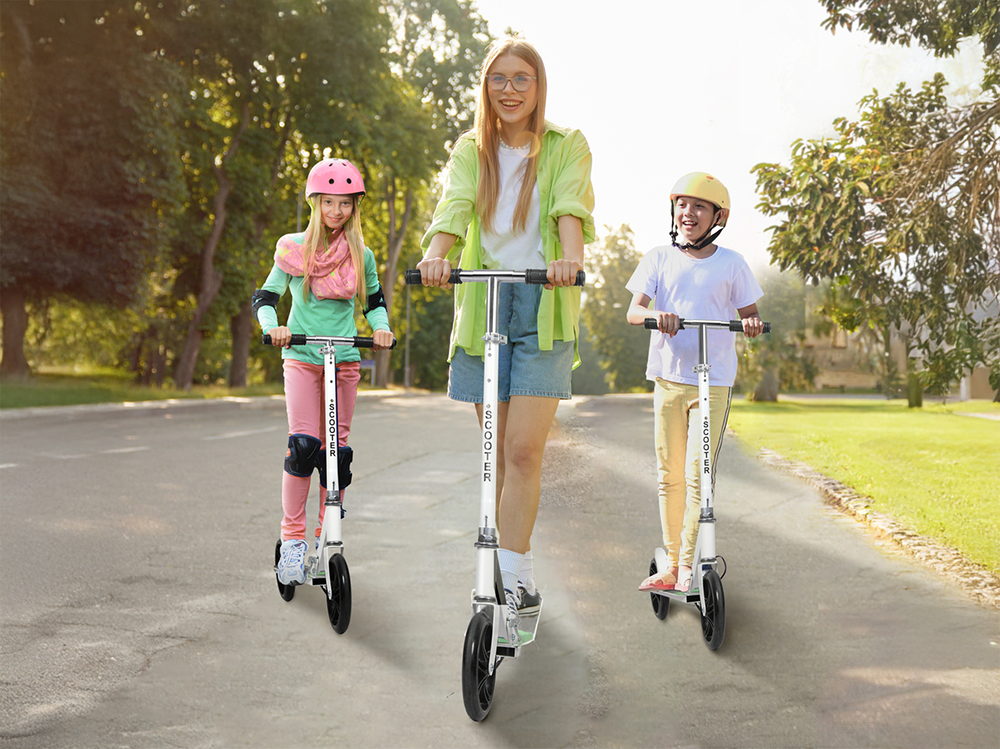 Kids scooter folded size showing portability
