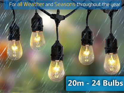 Festoon Light String Lights 20M 24 LED Bulbs