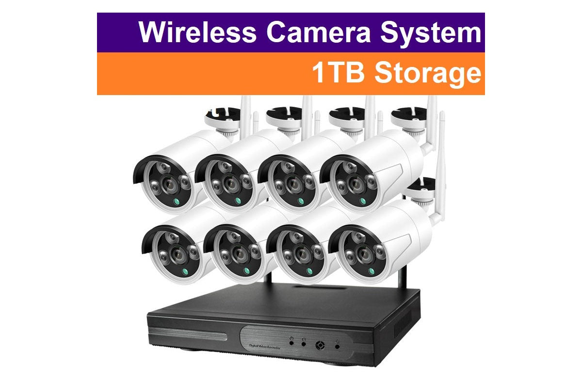Side angle of wireless security camera system CCTV with mounting bracket