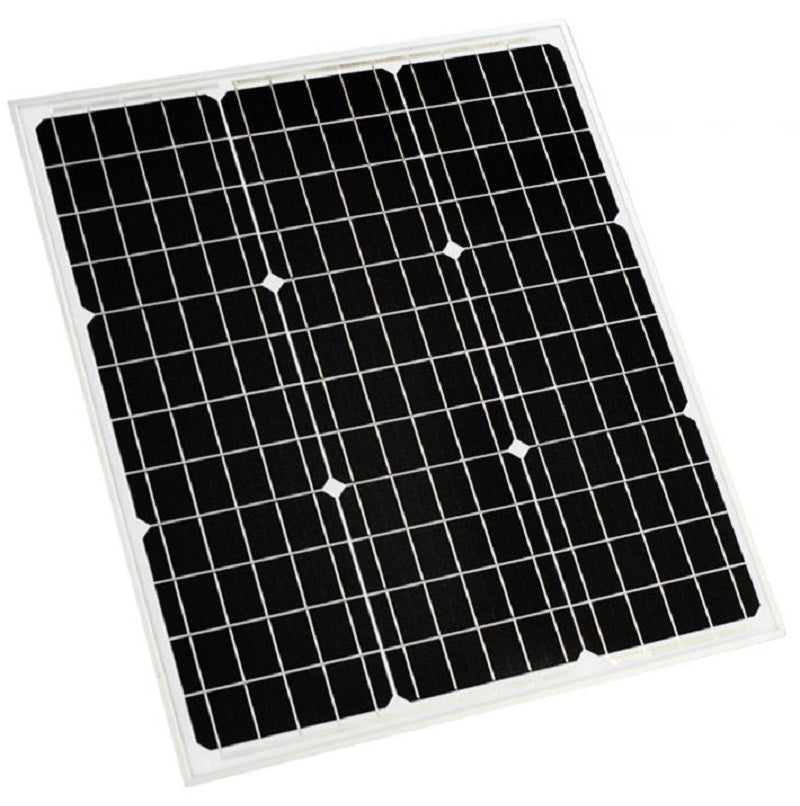 Solar panel 50W mono crystalline mounted on garden shed roof