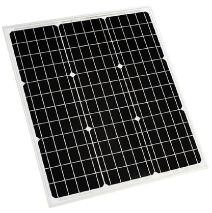 Solar panel 50W mono crystalline mounted on garden shed roof
