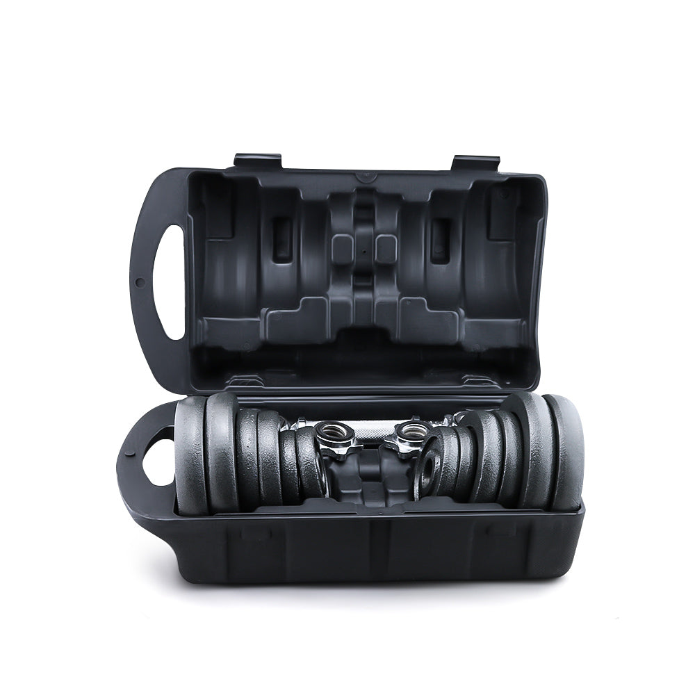 Top angle of dumbbell handle with grip detail