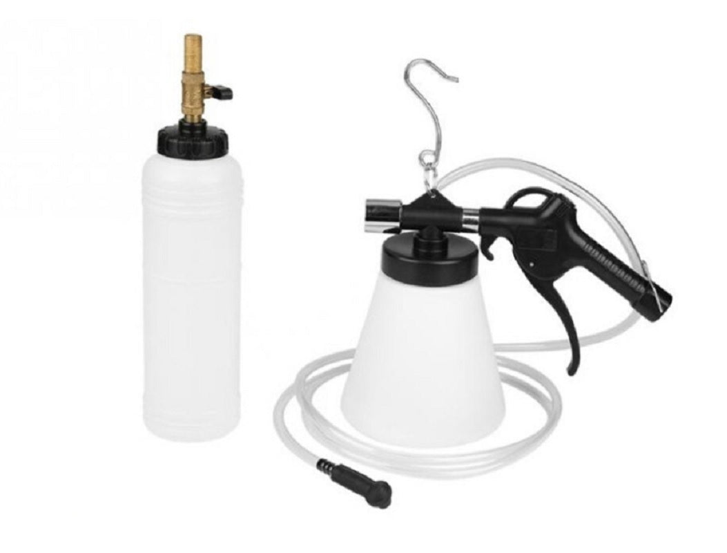 Side view of plastic air brake bleeder kit for vehicle use