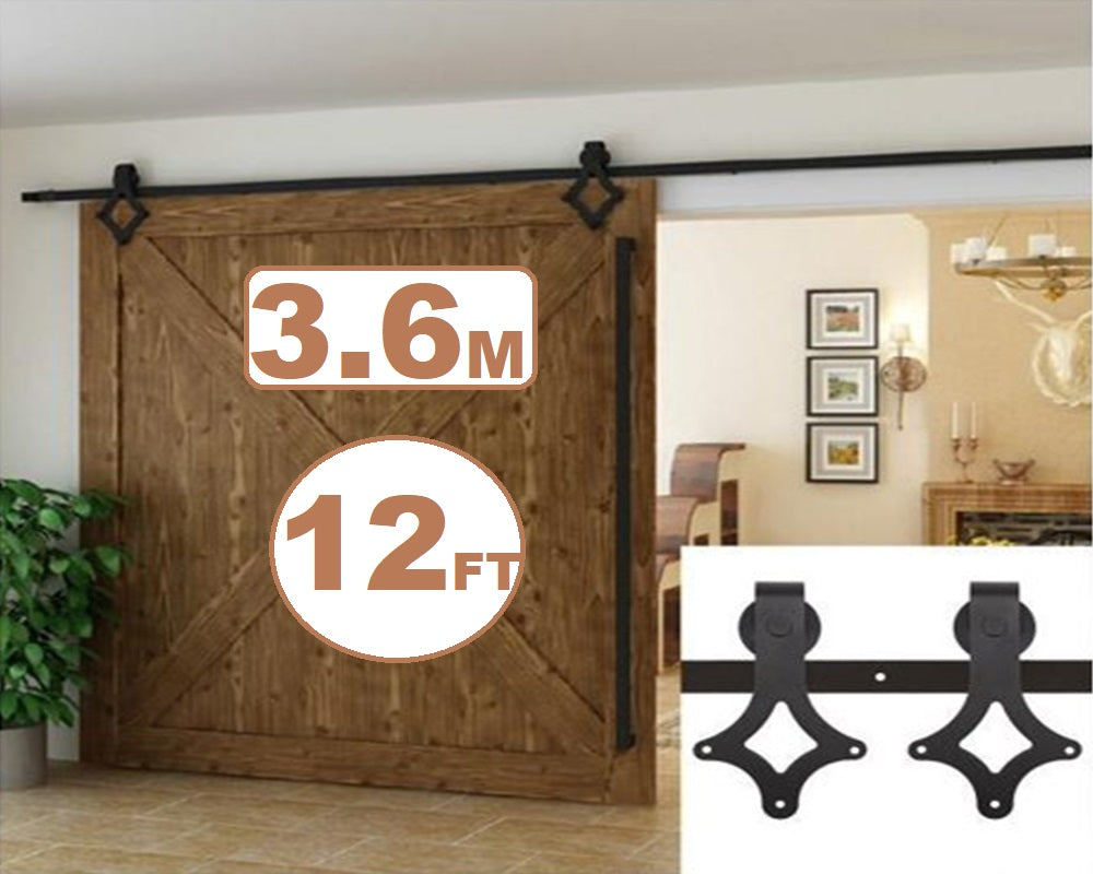 Barn door hardware kit installed on double doors
