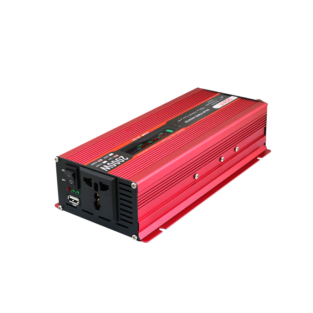 Power inverter 2000W 12V with cable clamps attached