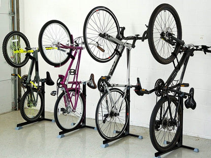 Top angle of bike storage rack slot width detail