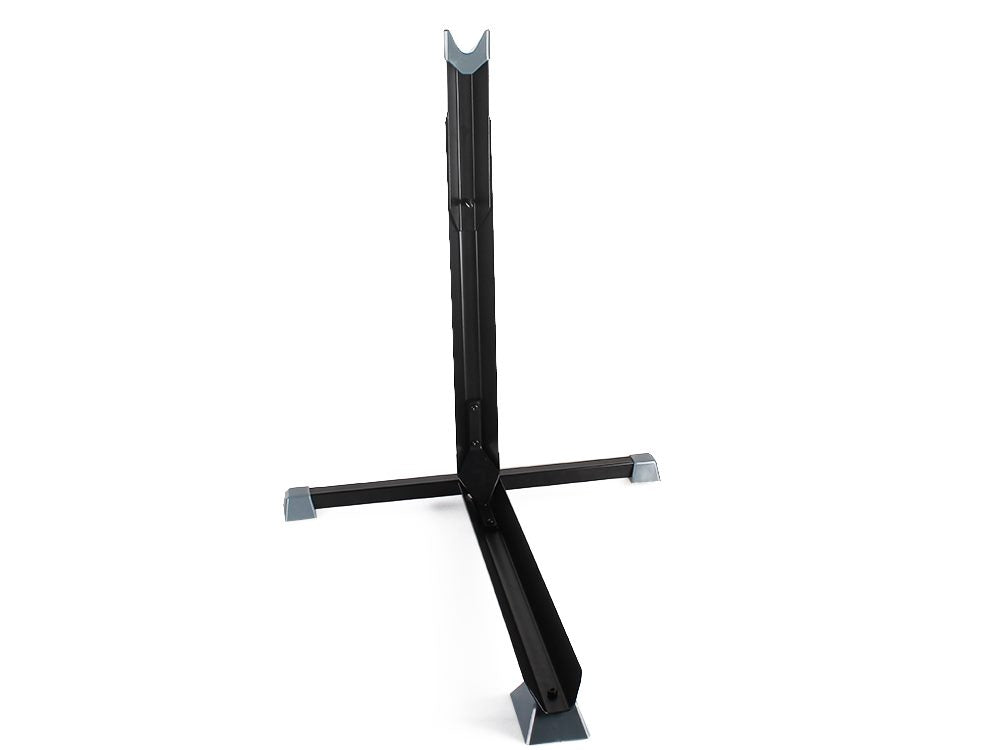 Bike stand compact design saving floor space in garage