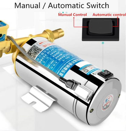 Top angle showing pump controls and connection size