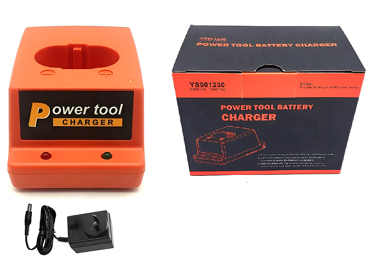 Two Paslode 3AH batteries included with charger shown
