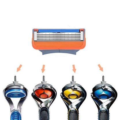 Replacement razor blades highlighting compatibility with Gillette Fusion