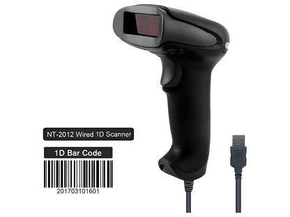 Barcode scanner showing USB cable connection port