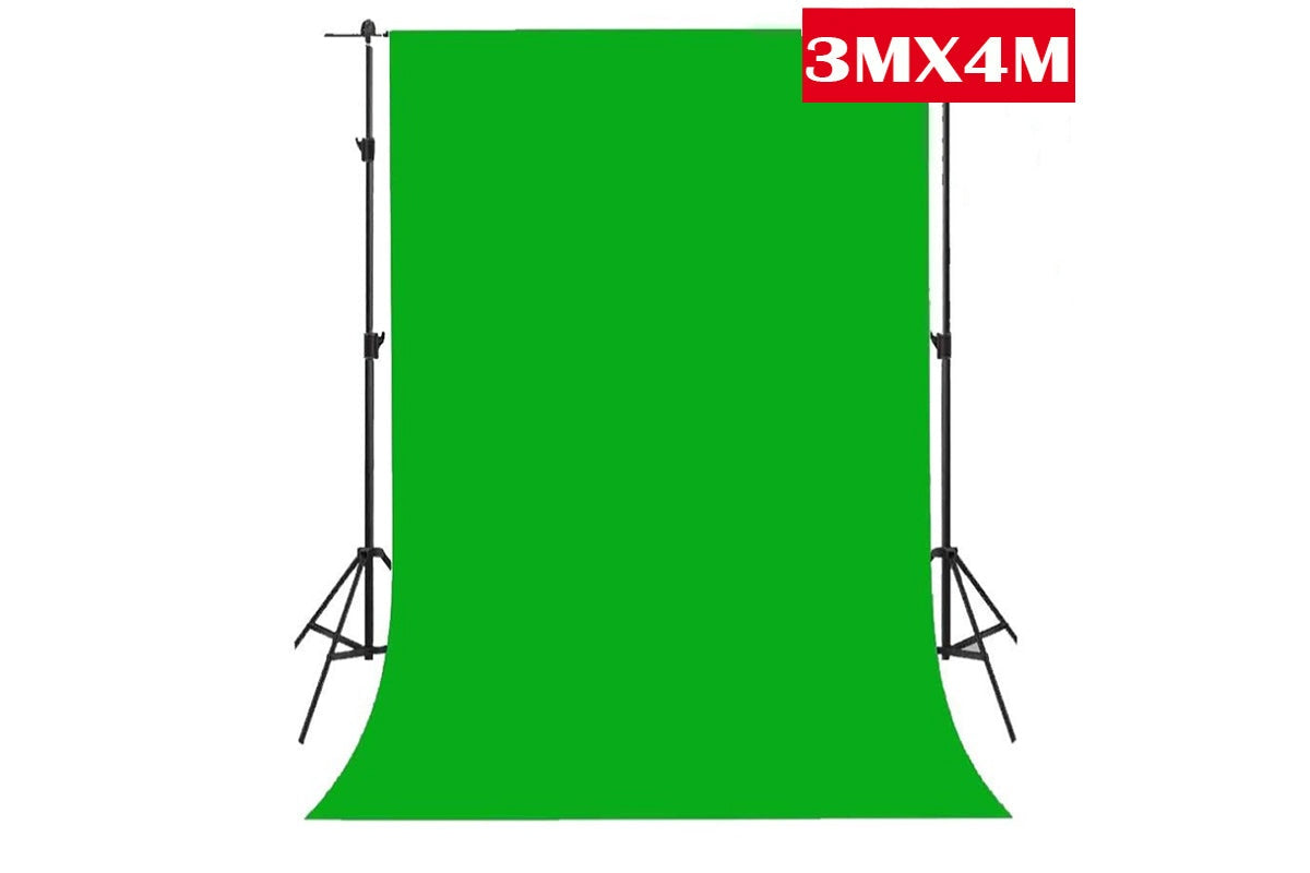 Close up of Chromakey green colour on muslin backdrop