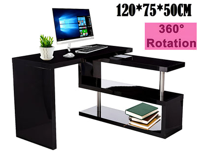 Angle showing sturdy legs of computer desk table