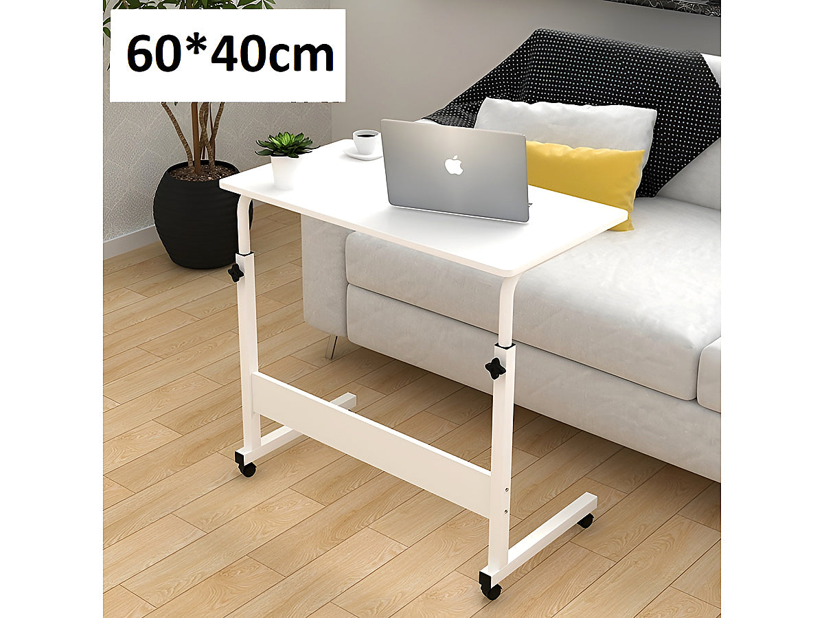 Close-up of laptop computer desk steel bracket in white