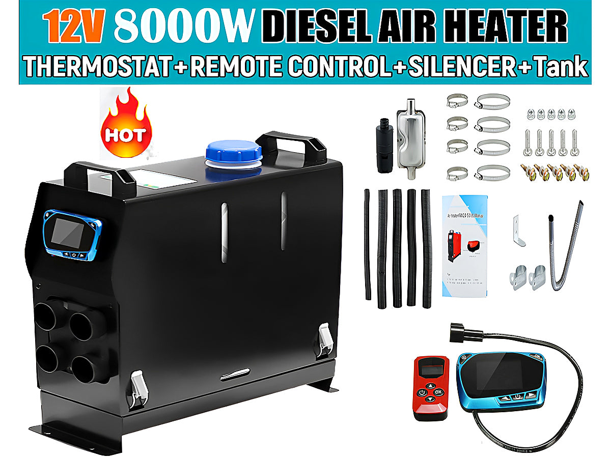 Close up of remote control for diesel air heating unit