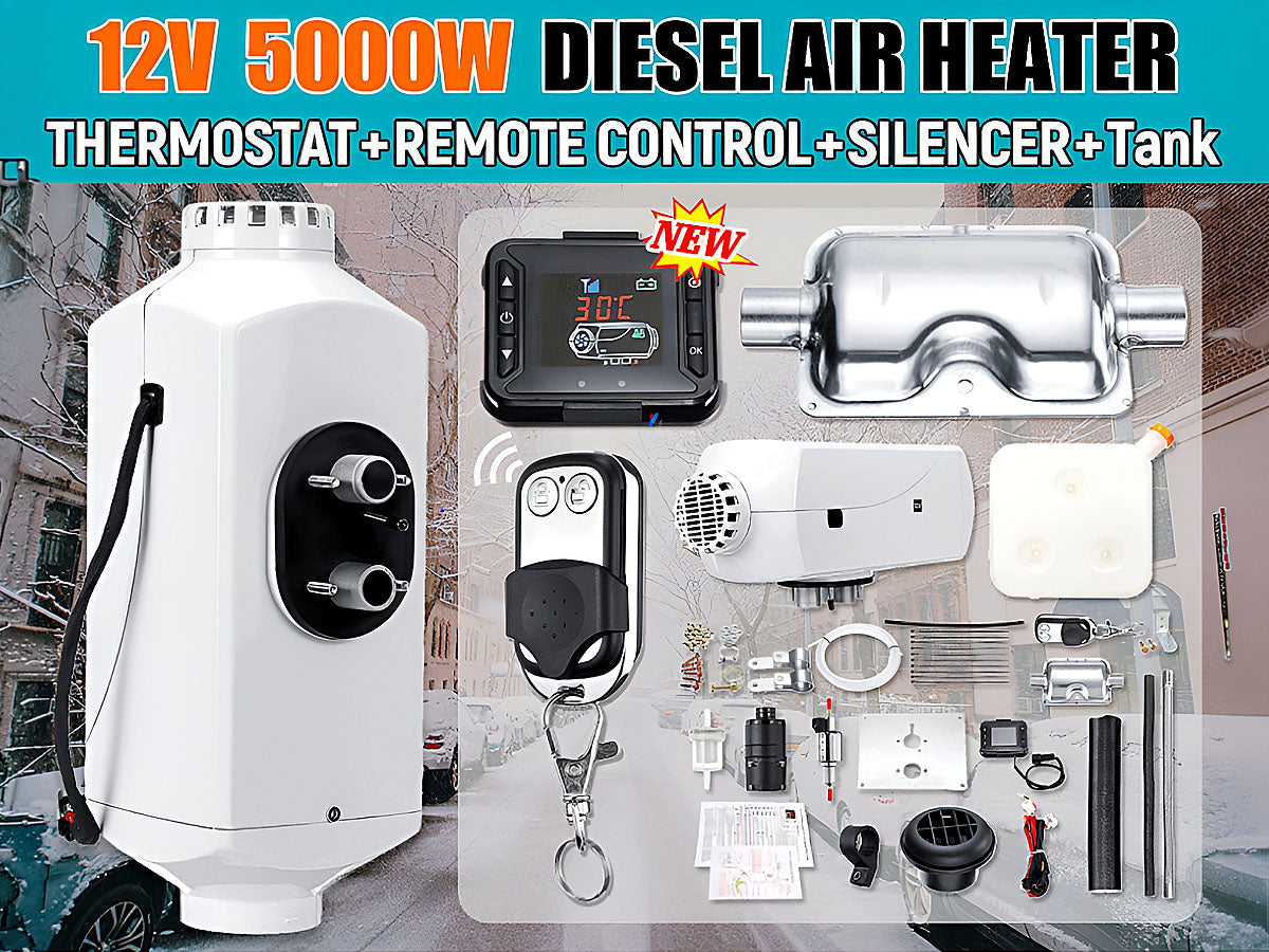 Diesel air heater installed under vehicle floor space