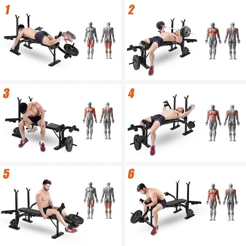 Adjustable FID Sit Up & Weight Bench Multifunction