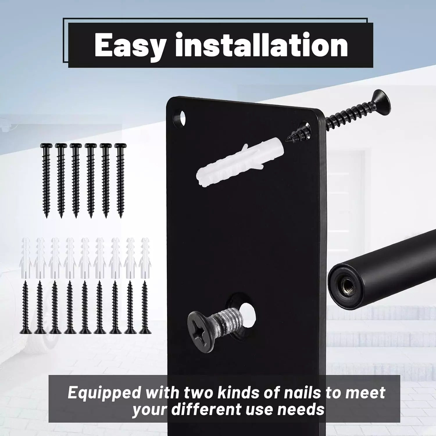 Handrail base with six mounting holes for secure fit
