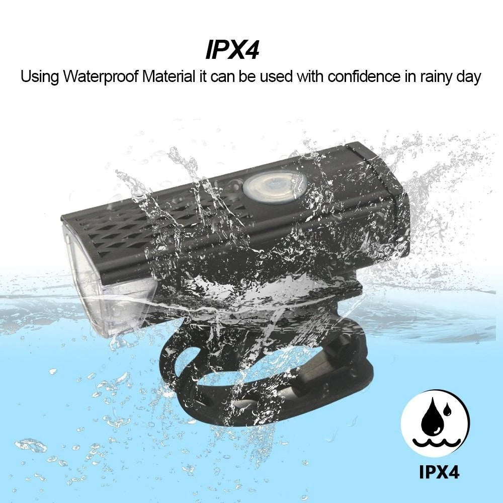 Close-up of polycarbonate front bike light housing in black