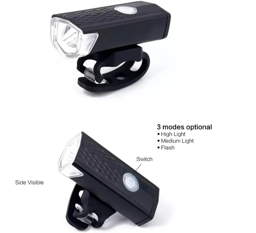 Waterproof front bike light with IPX6 rating in use
