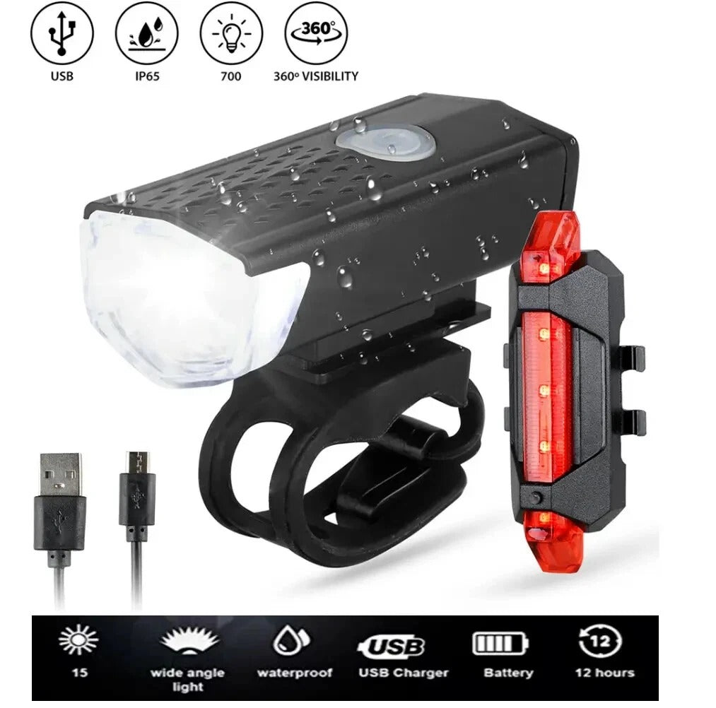 Rear bike light with multiple flash patterns visible at night