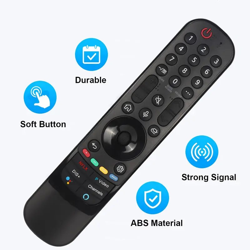 Back view of LG TV replacement remote control in black