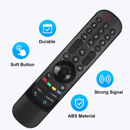 Back view of LG TV replacement remote control in black
