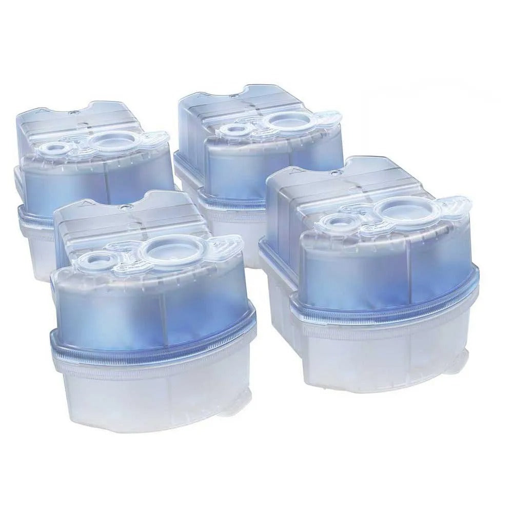 Braun Clean and Charge refill pack box with four cartridges inside