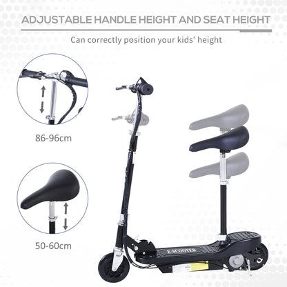 Electric scooter black with chair aluminium height adjustment