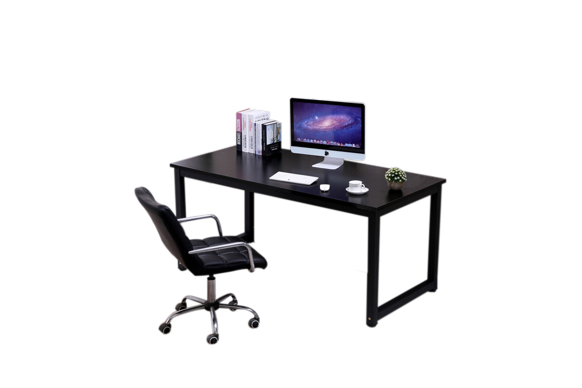 Top view of computer desk office desk with spacious MDF surface