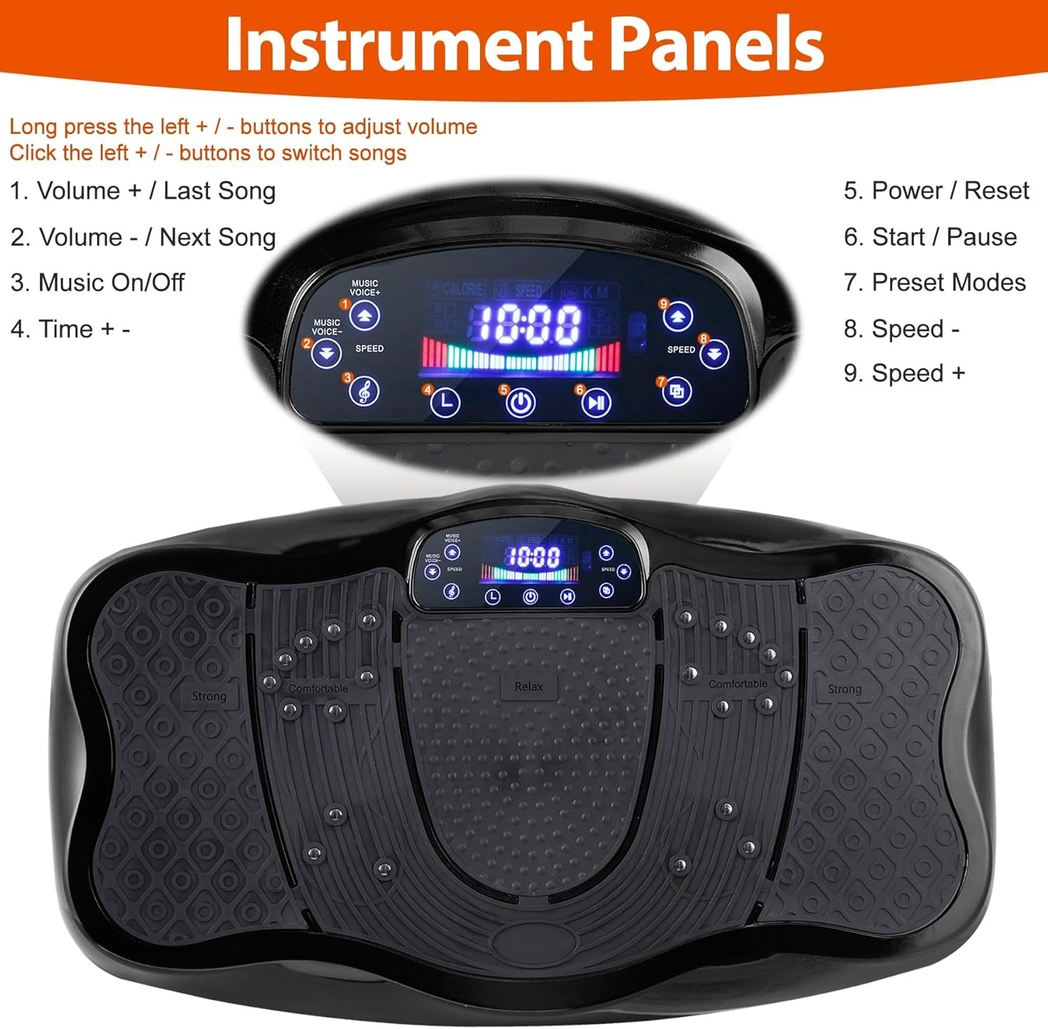 User standing on vibration plate exercise machine during workout