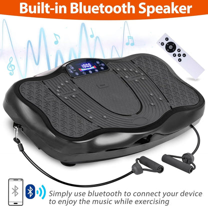 Vibration plate exercise machine showing sturdy iron base and design