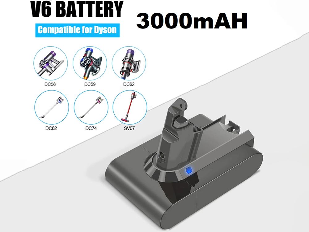 Dyson Battery V6 Vacuum Cleaner Battery 3Ah Compatible Replacement