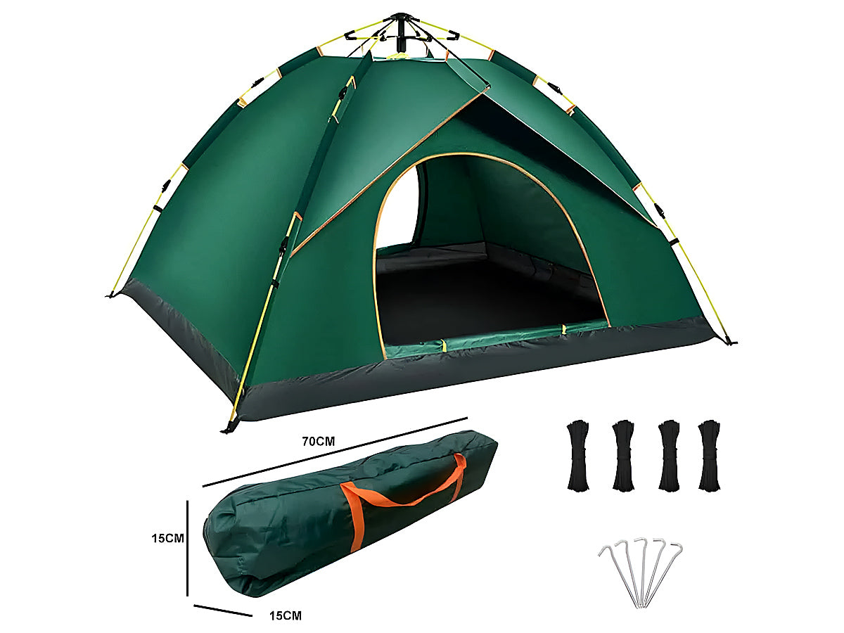 Pop Up Camping Tent - 2 Person Double Pop Up Tent | Easy to Pitch with Small Porch for Storage – Ideal for Camping & Festivals