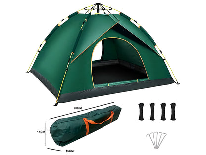 Pop Up Camping Tent - 2 Person Double Pop Up Tent | Easy to Pitch with Small Porch for Storage – Ideal for Camping & Festivals