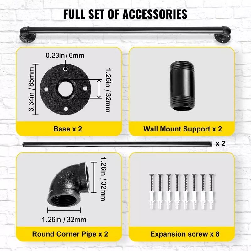 Industrial Pipe Stair Handrail 120CM