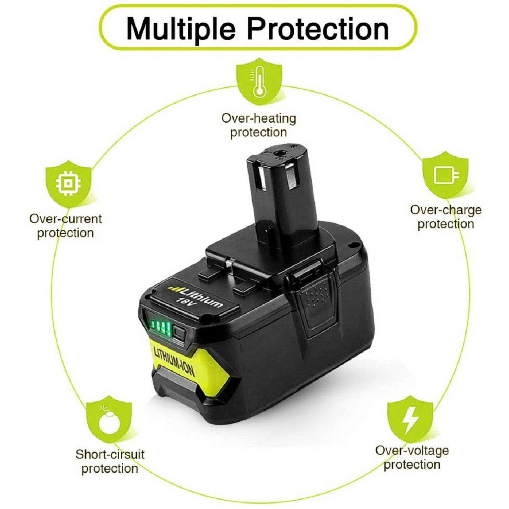 Ryobi 18V 6Ah battery ready for use on construction site
