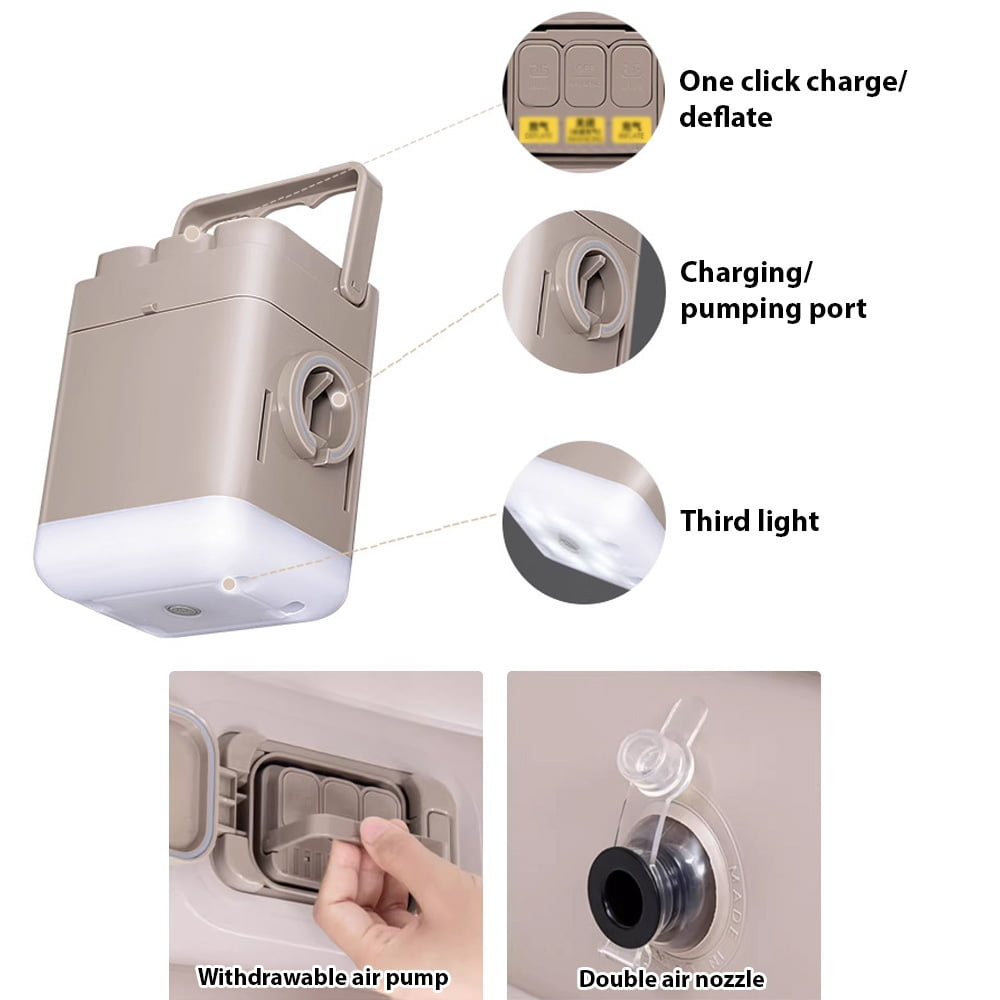 Built-in rechargeable pump with charging cable attached