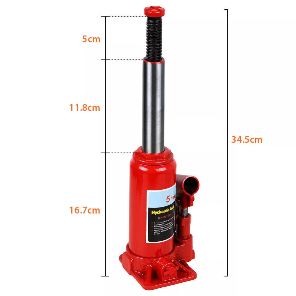 Top view of hydraulic bottle jack 5 ton screw-up height